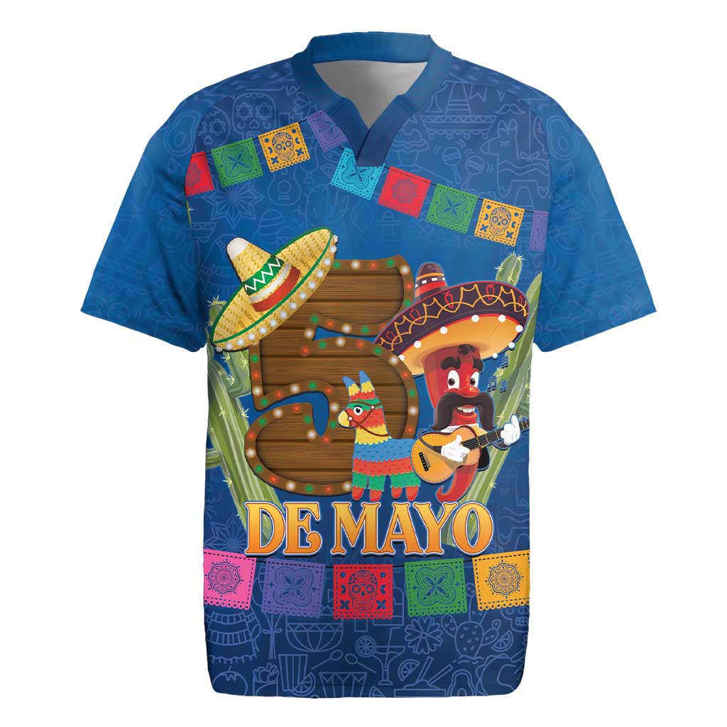 Mexico Cinco De Mayo 2025 Rugby Jersey Chili Pepper Let's Fiesta - Wonder Print Shop