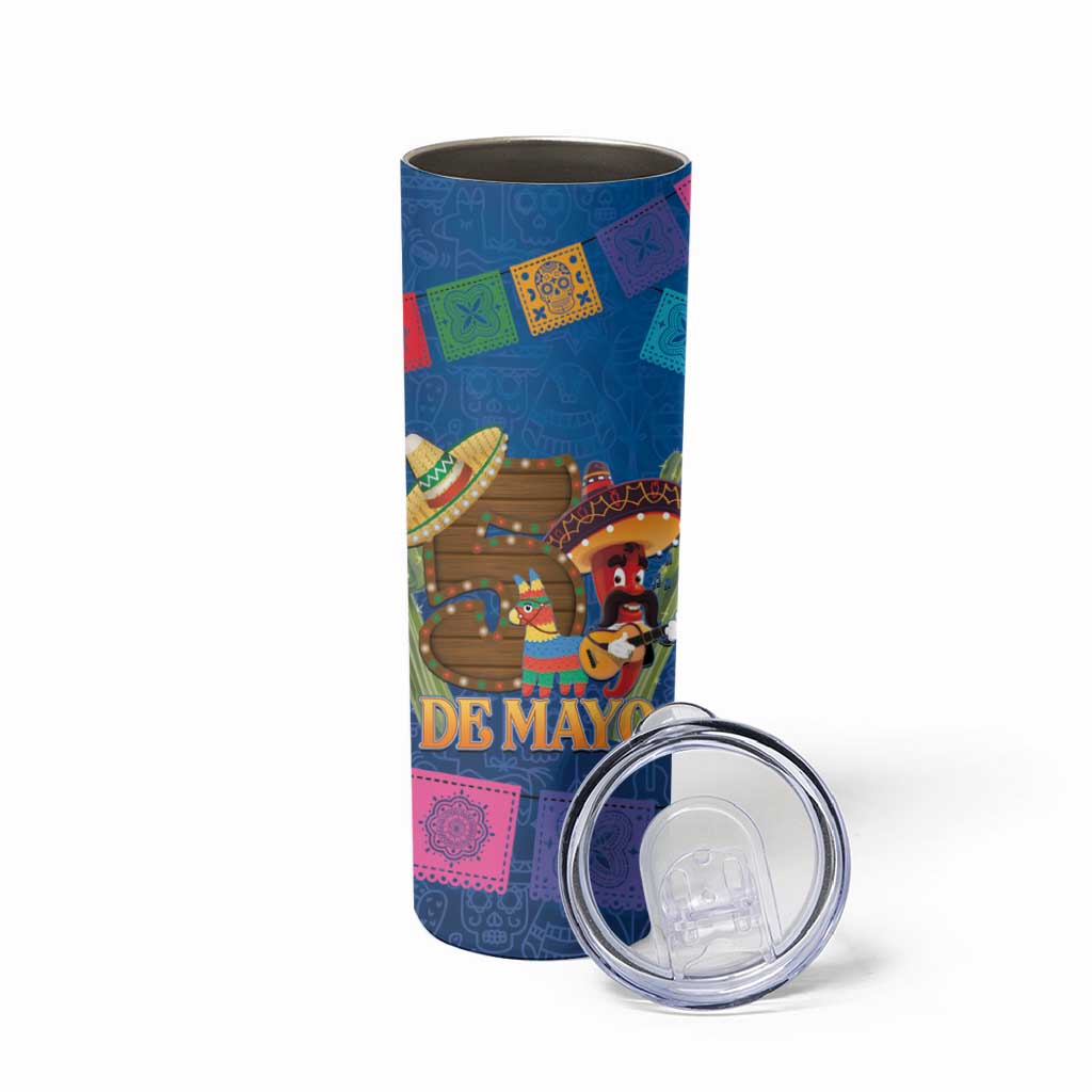 Mexico Cinco De Mayo 2025 Skinny Tumbler Chili Pepper Let's Fiesta - Wonder Print Shop
