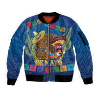 Mexico Cinco De Mayo 2025 Sleeve Zip Bomber Jacket Chili Pepper Let's Fiesta - Wonder Print Shop