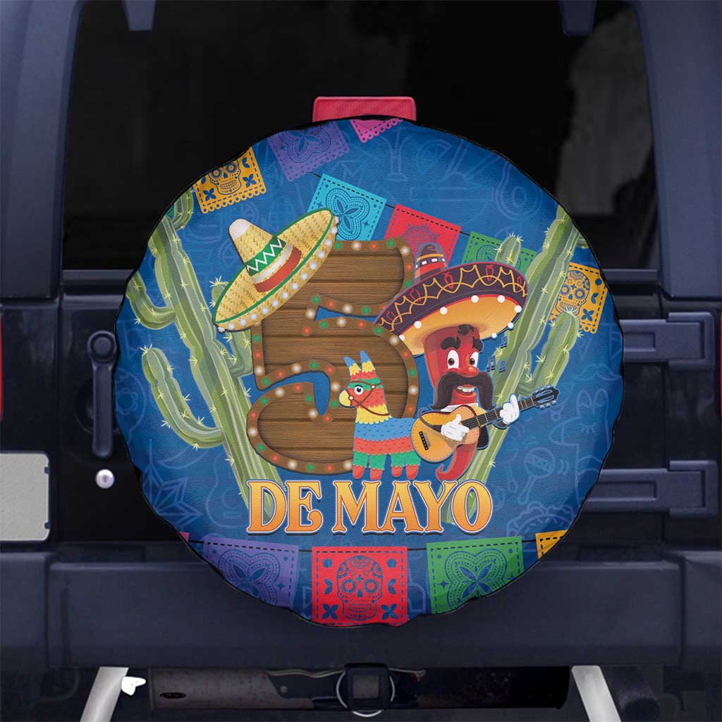 Mexico Cinco De Mayo 2025 Spare Tire Cover Chili Pepper Let's Fiesta - Wonder Print Shop