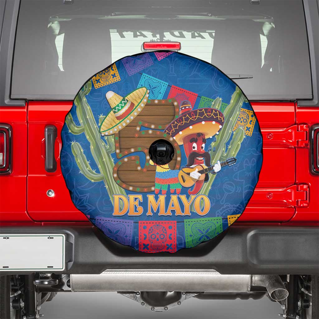 Mexico Cinco De Mayo 2025 Spare Tire Cover Chili Pepper Let's Fiesta - Wonder Print Shop