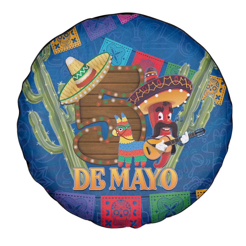 Mexico Cinco De Mayo 2025 Spare Tire Cover Chili Pepper Let's Fiesta - Wonder Print Shop