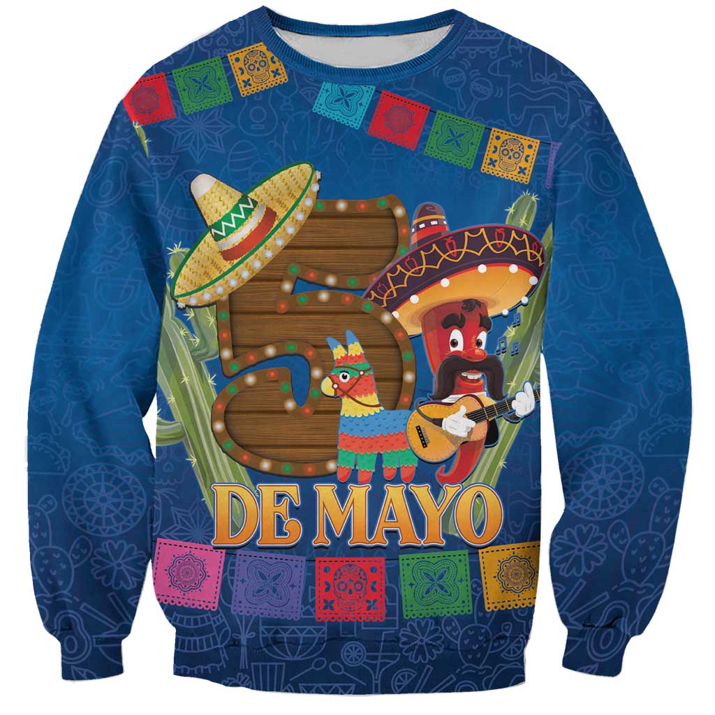 Mexico Cinco De Mayo 2025 Sweatshirt Chili Pepper Let's Fiesta - Wonder Print Shop