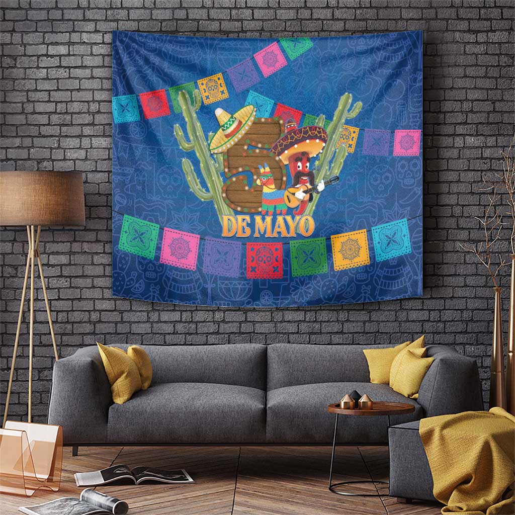 Mexico Cinco De Mayo 2025 Tapestry Chili Pepper Let's Fiesta - Wonder Print Shop