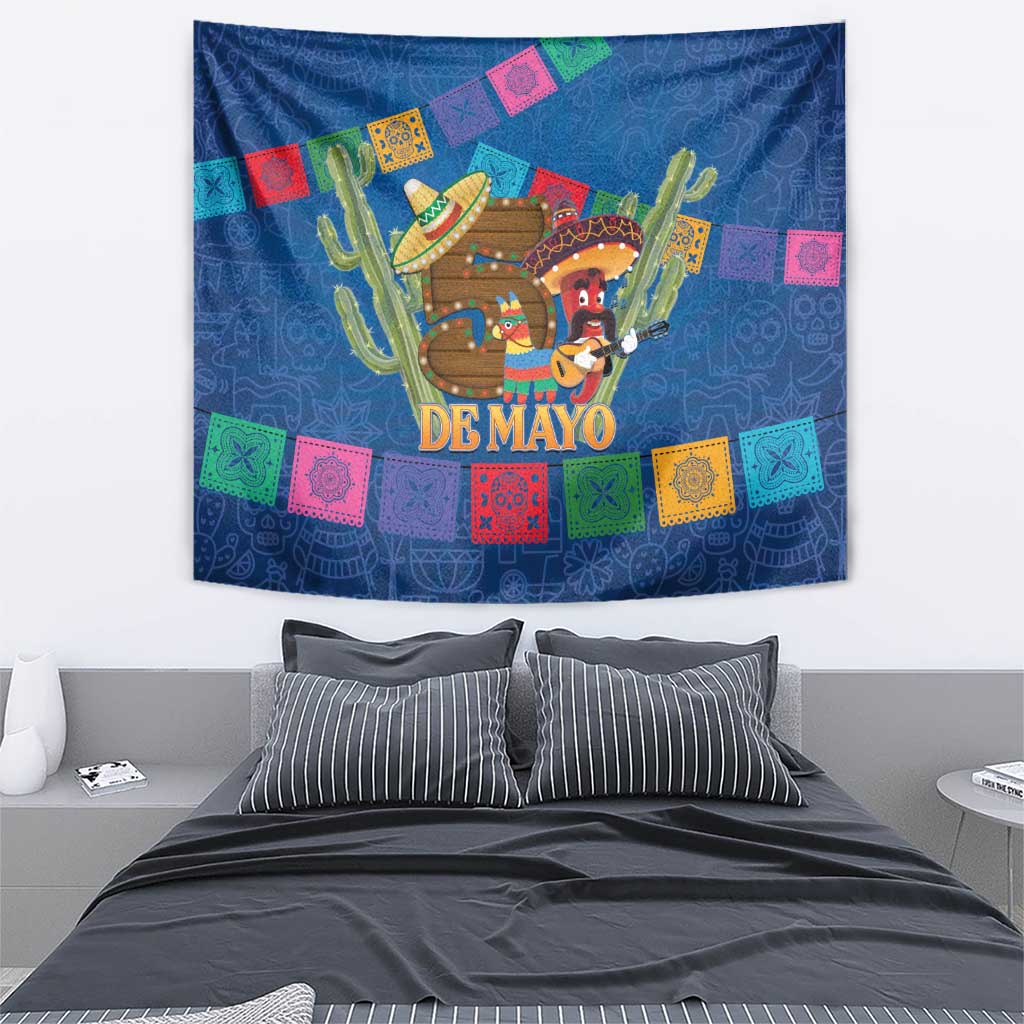 Mexico Cinco De Mayo 2025 Tapestry Chili Pepper Let's Fiesta - Wonder Print Shop