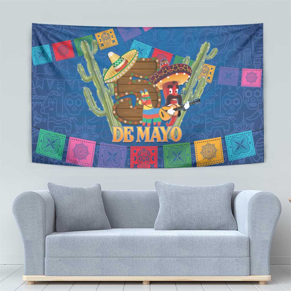 Mexico Cinco De Mayo 2025 Tapestry Chili Pepper Let's Fiesta - Wonder Print Shop