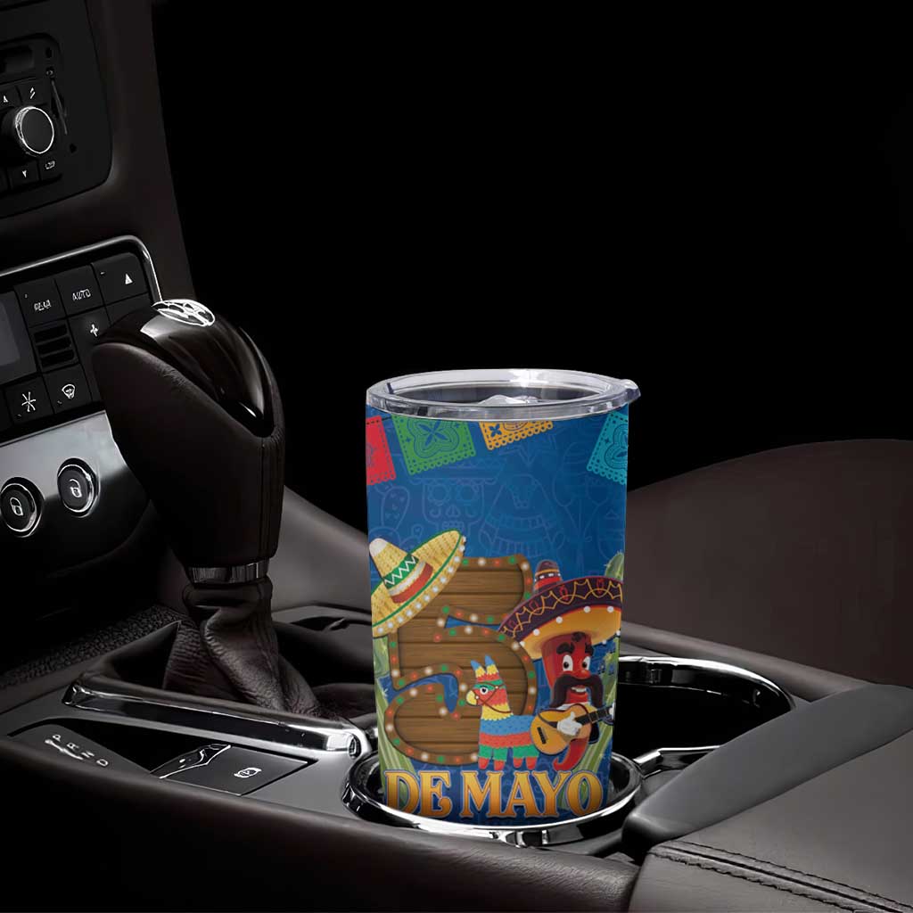 Mexico Cinco De Mayo 2025 Tumbler Cup Chili Pepper Let's Fiesta - Wonder Print Shop