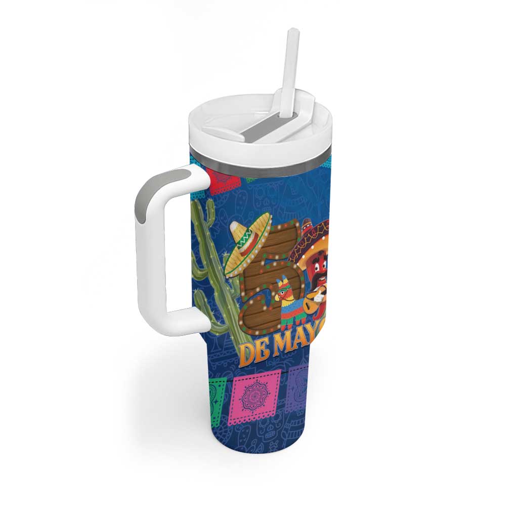 Mexico Cinco De Mayo 2025 Tumbler With Handle Chili Pepper Let's Fiesta - Wonder Print Shop