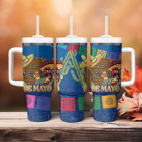 Mexico Cinco De Mayo 2025 Tumbler With Handle Chili Pepper Let's Fiesta - Wonder Print Shop