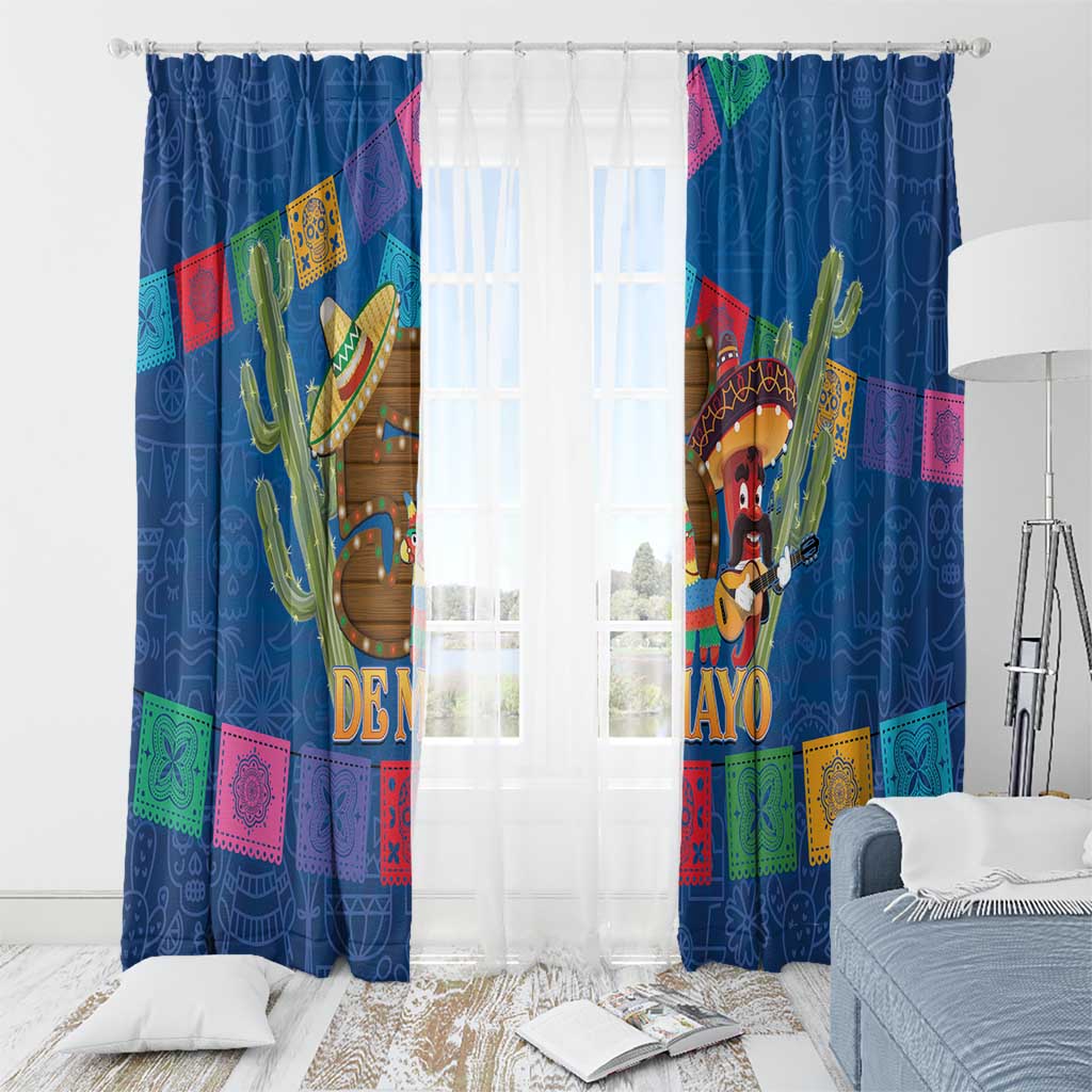 Mexico Cinco De Mayo 2025 Window Curtain Chili Pepper Let's Fiesta - Wonder Print Shop