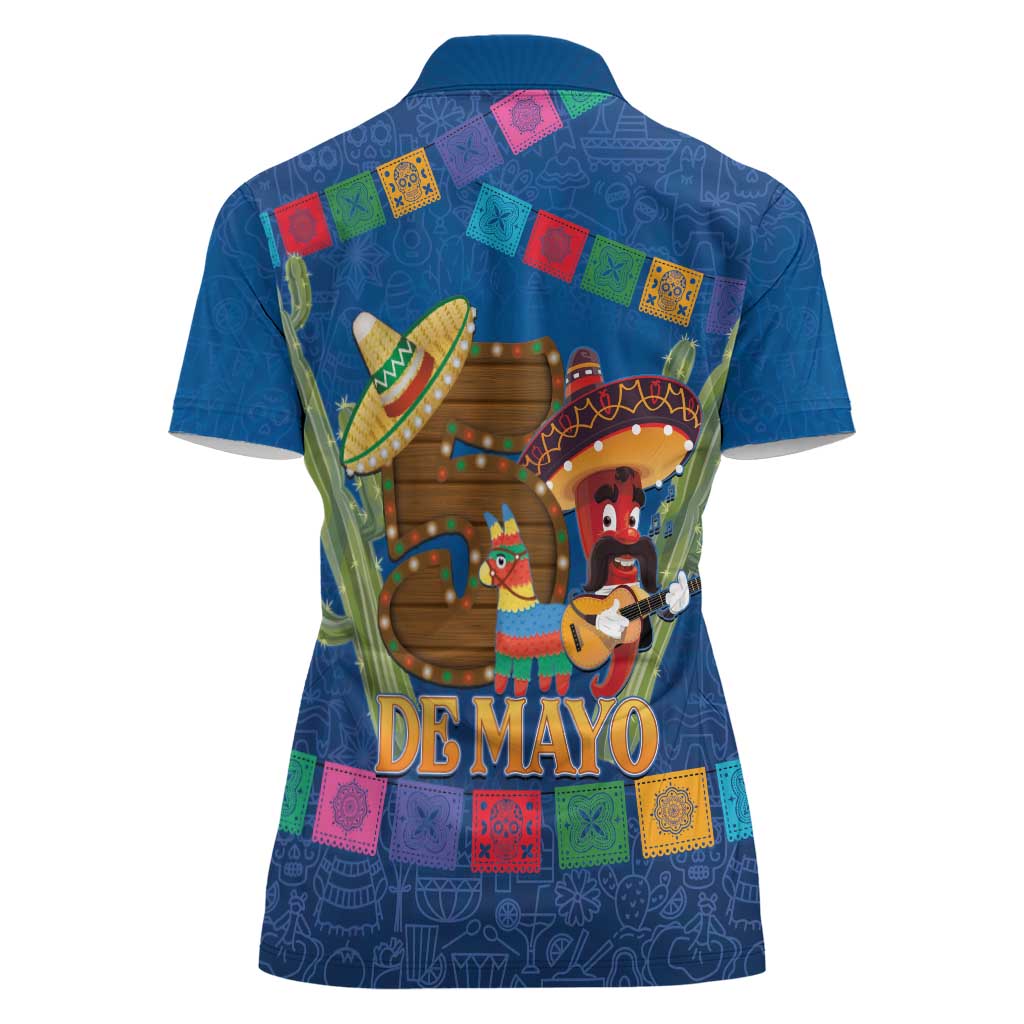 Mexico Cinco De Mayo 2025 Women Polo Shirt Chili Pepper Let's Fiesta - Wonder Print Shop