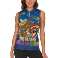 Mexico Cinco De Mayo 2025 Women Sleeveless Polo Shirt Chili Pepper Let's Fiesta - Wonder Print Shop