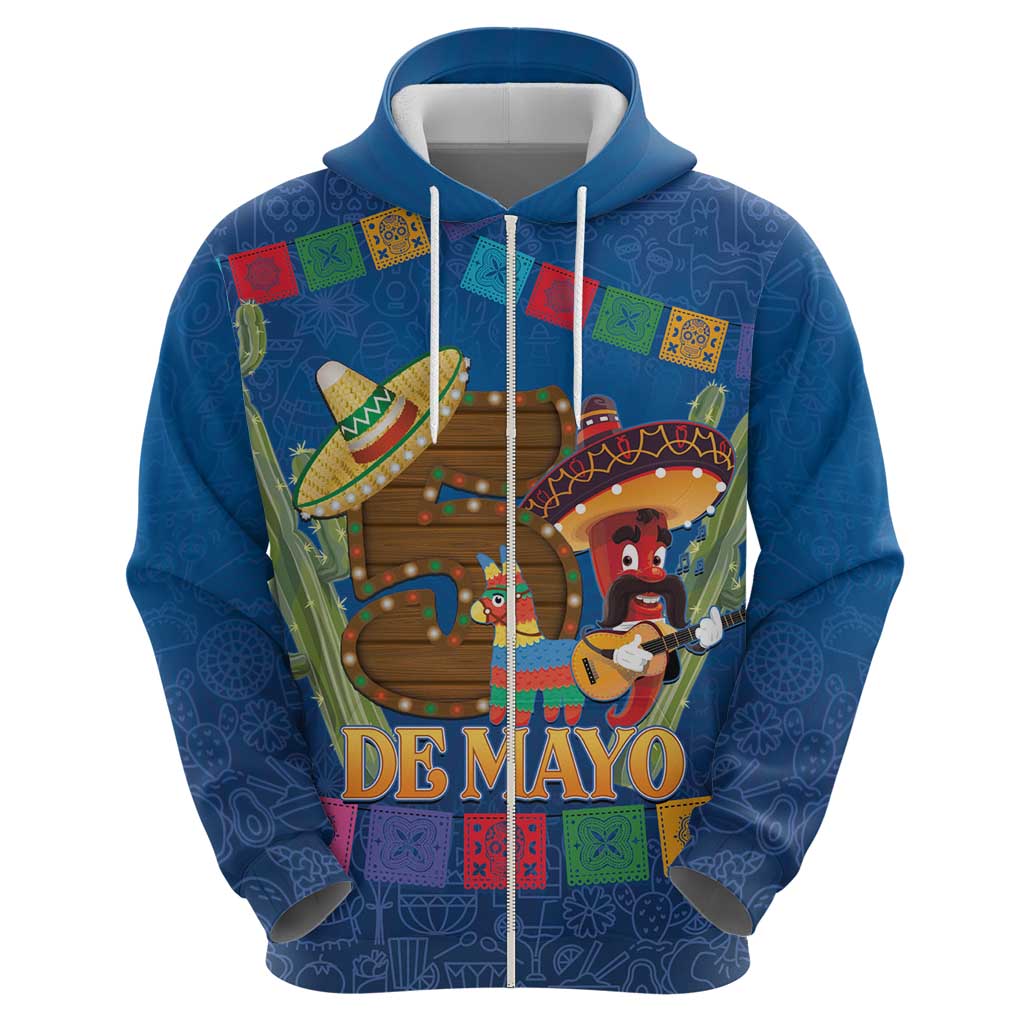 Mexico Cinco De Mayo 2025 Zip Hoodie Chili Pepper Let's Fiesta - Wonder Print Shop