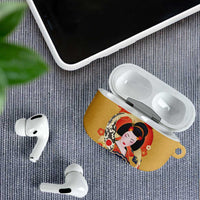 Japanese Geisha Koi Fish AirPods Case Cherry Blossoms Yellow Seigaiha Pattern - Wonder Print Shop