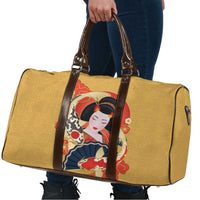 Japanese Geisha Koi Fish Travel Bag Cherry Blossoms Yellow Seigaiha Pattern - Wonder Print Shop