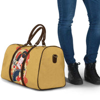 Japanese Geisha Koi Fish Travel Bag Cherry Blossoms Yellow Seigaiha Pattern - Wonder Print Shop