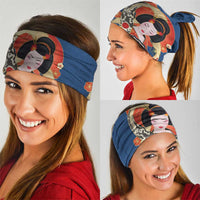 Japanese Geisha Koi Fish Neck Gaiter Cherry Blossoms Blue Seigaiha Pattern - Wonder Print Shop