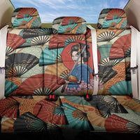 Japanese Geisha Katana Back Car Seat Cover Japan Sensu Seigaiha Pattern - Wonder Print Shop