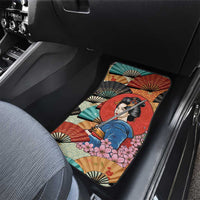 Japanese Geisha Katana Car Mats Japan Sensu Seigaiha Pattern - Wonder Print Shop
