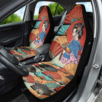 Japanese Geisha Katana Car Seat Cover Japan Sensu Seigaiha Pattern - Wonder Print Shop