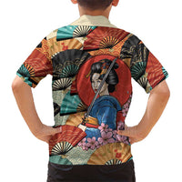 Japanese Geisha Katana Hawaiian Shirt Japan Sensu Seigaiha Pattern - Wonder Print Shop