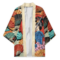 Japanese Geisha Katana Kimono Japan Sensu Seigaiha Pattern - Wonder Print Shop