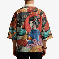 Japanese Geisha Katana Kimono Japan Sensu Seigaiha Pattern - Wonder Print Shop