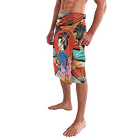 Japanese Geisha Katana Lavalava Japan Sensu Seigaiha Pattern - Wonder Print Shop