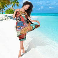 Japanese Geisha Katana Sarong Japan Sensu Seigaiha Pattern - Wonder Print Shop