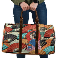 Japanese Geisha Katana Travel Bag Japan Sensu Seigaiha Pattern - Wonder Print Shop