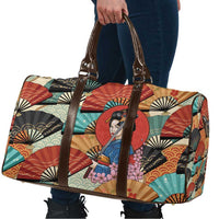 Japanese Geisha Katana Travel Bag Japan Sensu Seigaiha Pattern - Wonder Print Shop