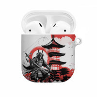 Japanese Samurai Warrior Enso AirPods Case Japan Pagoda Sakura Watercolor - Wonder Print Shop