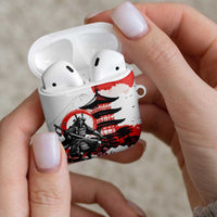 Japanese Samurai Warrior Enso AirPods Case Japan Pagoda Sakura Watercolor - Wonder Print Shop