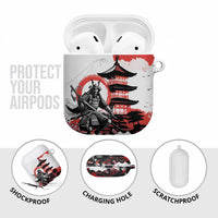 Japanese Samurai Warrior Enso AirPods Case Japan Pagoda Sakura Watercolor - Wonder Print Shop