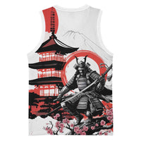 Japanese Samurai Warrior Enso Basketball Jersey Japan Pagoda Sakura Watercolor - Wonder Print Shop