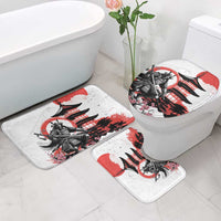 Japanese Samurai Warrior Enso Bathroom Set Japan Pagoda Sakura Watercolor - Wonder Print Shop