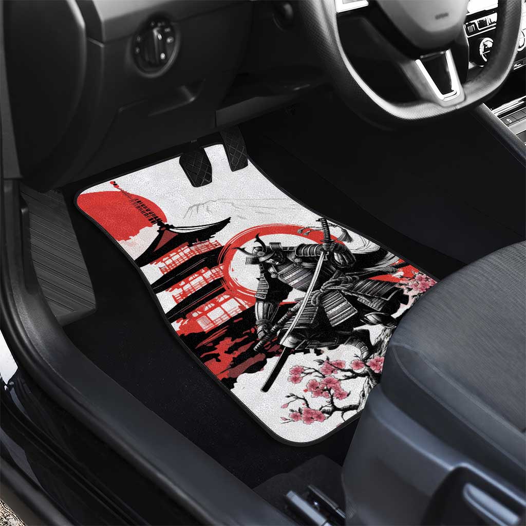 Japanese Samurai Warrior Enso Car Mats Japan Pagoda Sakura Watercolor - Wonder Print Shop