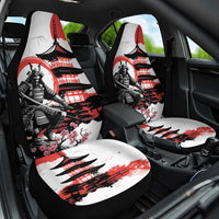 Japanese Samurai Warrior Enso Car Seat Cover Japan Pagoda Sakura Watercolor - Wonder Print Shop