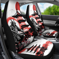 Japanese Samurai Warrior Enso Car Seat Cover Japan Pagoda Sakura Watercolor - Wonder Print Shop