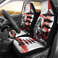 Japanese Samurai Warrior Enso Car Seat Cover Japan Pagoda Sakura Watercolor - Wonder Print Shop