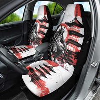 Japanese Samurai Warrior Enso Car Seat Cover Japan Pagoda Sakura Watercolor - Wonder Print Shop