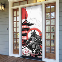 Japanese Samurai Warrior Enso Door Cover Japan Pagoda Sakura Watercolor - Wonder Print Shop