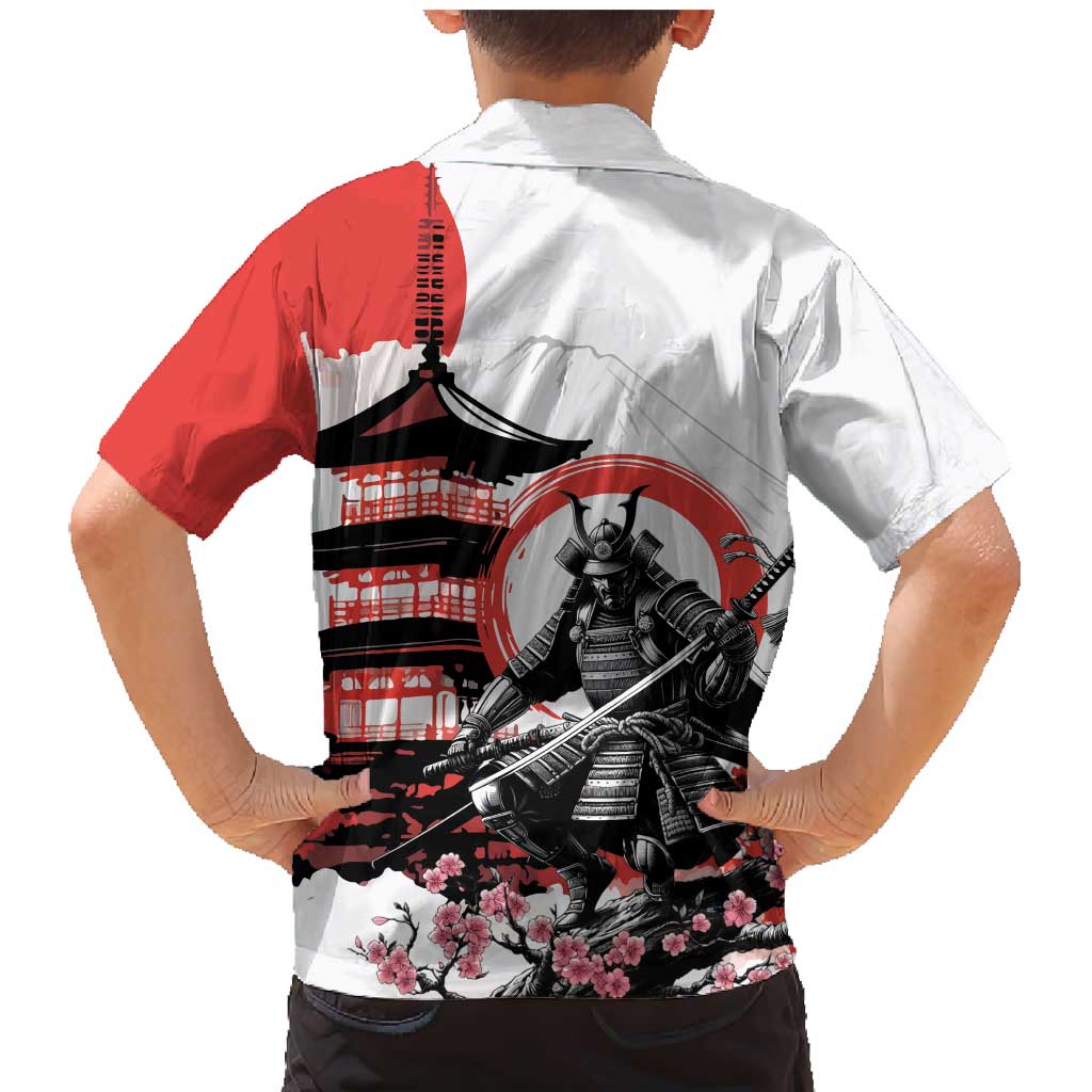 Japanese Samurai Warrior Enso Family Matching Mermaid Dress and Hawaiian Shirt Japan Pagoda Sakura Watercolor - Wonder Print Shop