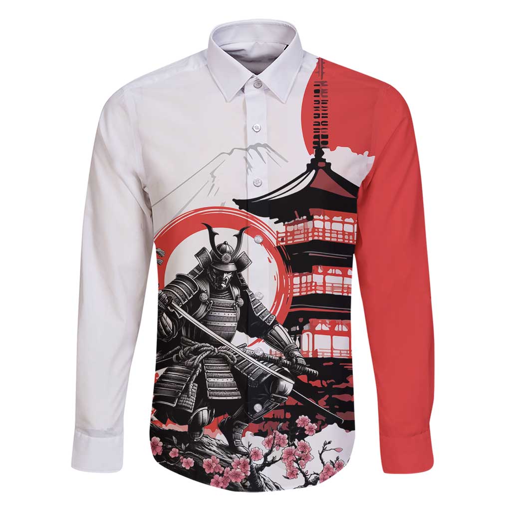 Japanese Samurai Warrior Enso Family Matching Off Shoulder Short Dress and Hawaiian Shirt Japan Pagoda Sakura Watercolor - Wonder Print Shop