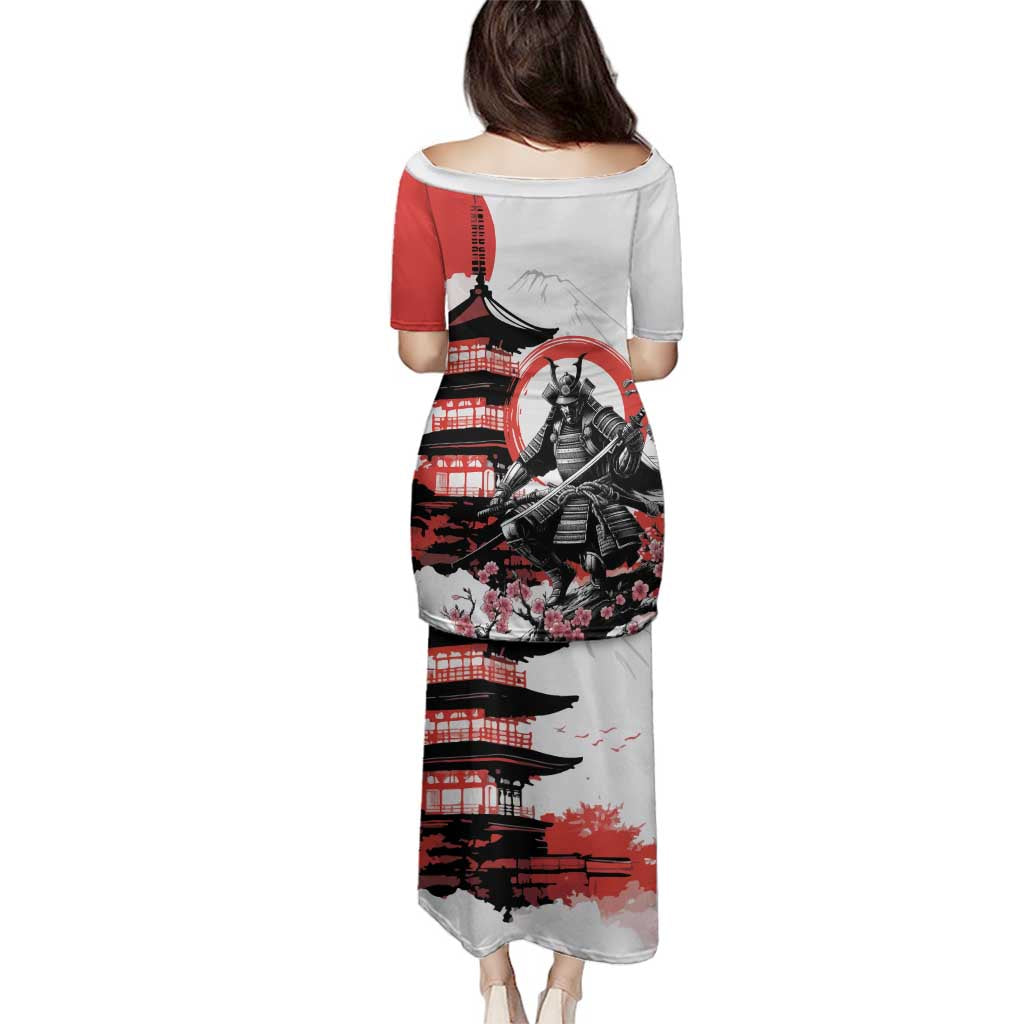 Japanese Samurai Warrior Enso Family Matching Puletasi and Hawaiian Shirt Japan Pagoda Sakura Watercolor - Wonder Print Shop