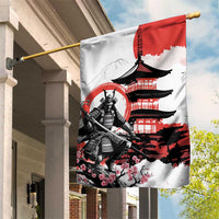 Japanese Samurai Warrior Enso Garden Flag Japan Pagoda Sakura Watercolor - Wonder Print Shop