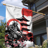 Japanese Samurai Warrior Enso Garden Flag Japan Pagoda Sakura Watercolor - Wonder Print Shop