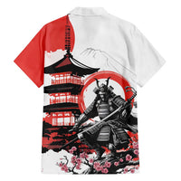 Japanese Samurai Warrior Enso Hawaiian Shirt Japan Pagoda Sakura Watercolor - Wonder Print Shop