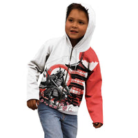 Japanese Samurai Warrior Enso Kid Hoodie Japan Pagoda Sakura Watercolor - Wonder Print Shop