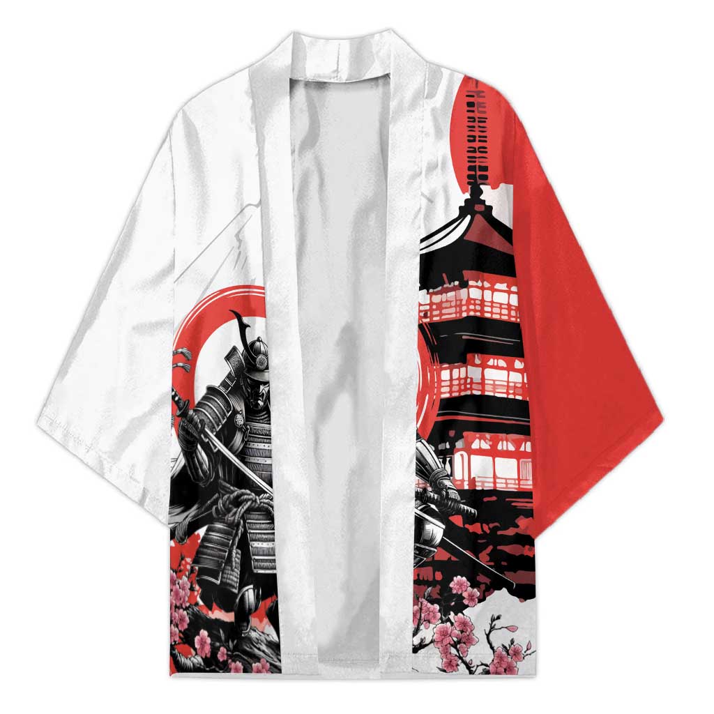 Japanese Samurai Warrior Enso Kimono Japan Pagoda Sakura Watercolor - Wonder Print Shop